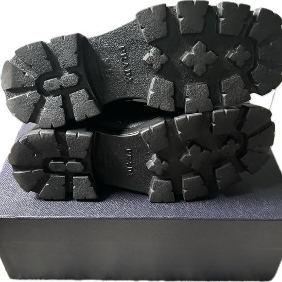 Prada Monolith Leather and Nylon Combat Boots main image 4